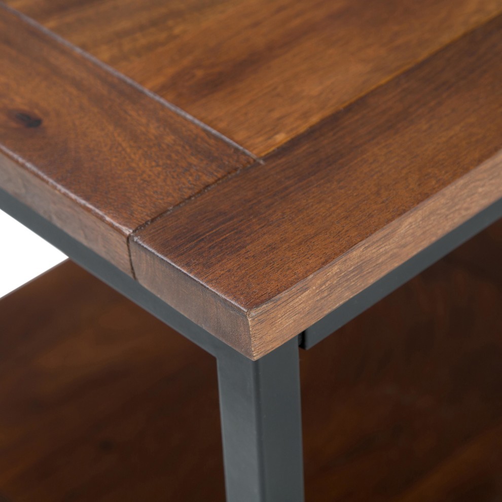 Skyler Solid Mango Wood End Table   Industrial   Side Tables And End Tables   by Simpli Home Ltd.  Houzz