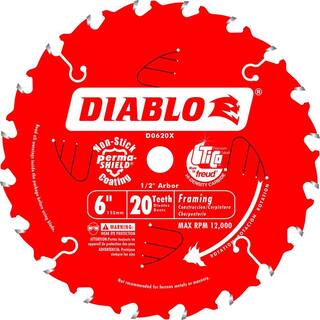 DIABLO 6 in. x 20-Tooth Framing Circular Saw Blade for Porter Cable Saw Boss D0620X