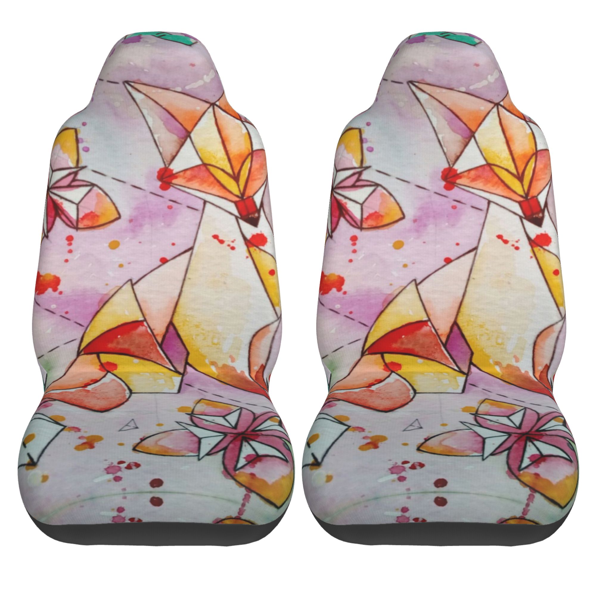 ZICANCN Car Seat Cover Drawing Origami A Fox Car Front Seat Covers Protectors ， Automotive Seat Covers for Cars Trucks Suv