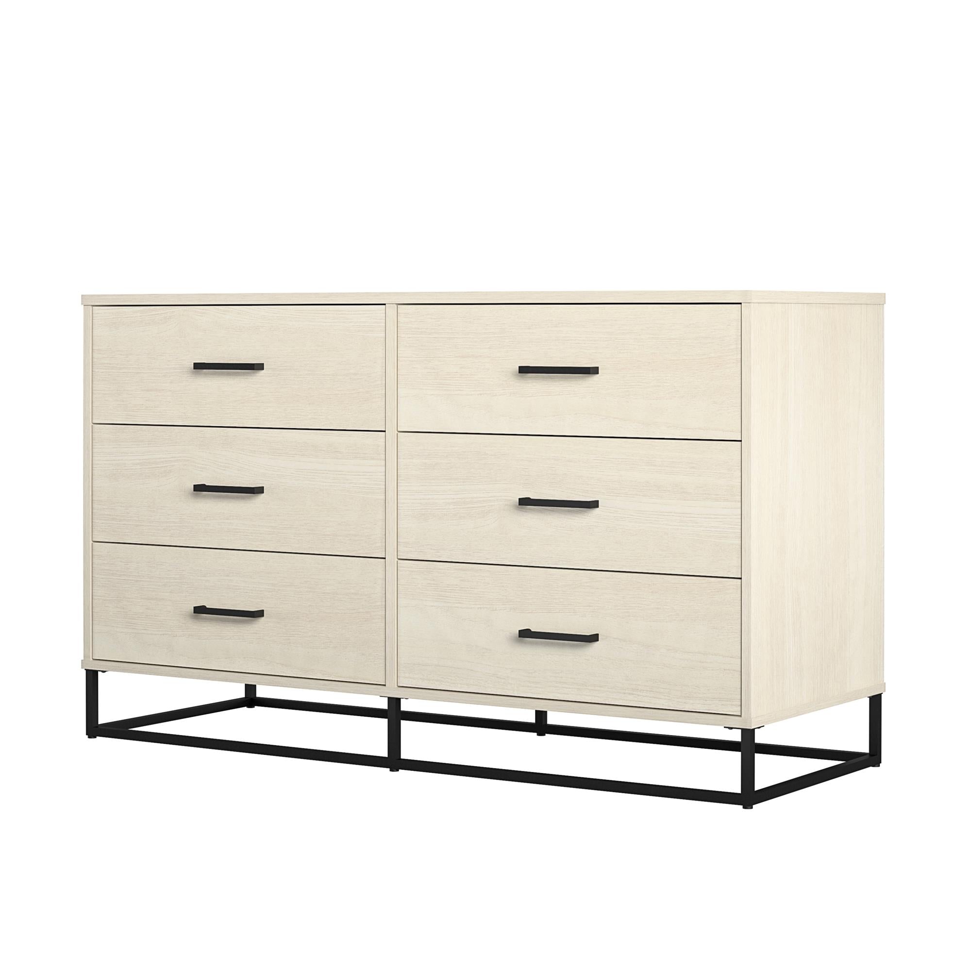 Novogratz Kelly 6 Drawer Dresser, Ivory Oak