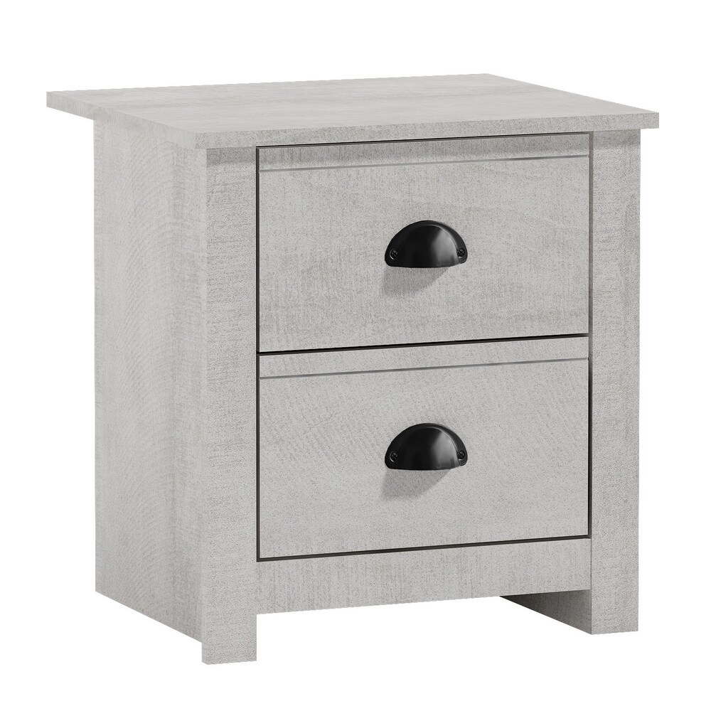 GALANO Geordano 2 Drawer Bedside Table Cabinet Nightstand w/Drawers Storage 20 in. × 16.3 in. × 18.9 in.