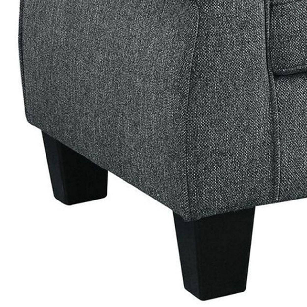 Sofa with Fabric Upholstery and Rolled Design Arms, Gray- Saltoro Sherpi