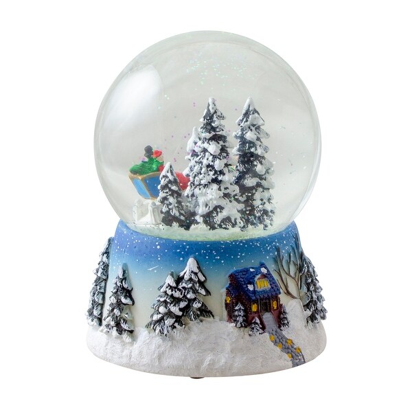 5.75 Winter Forest Sleigh Ride Musical Christmas Snow Globe