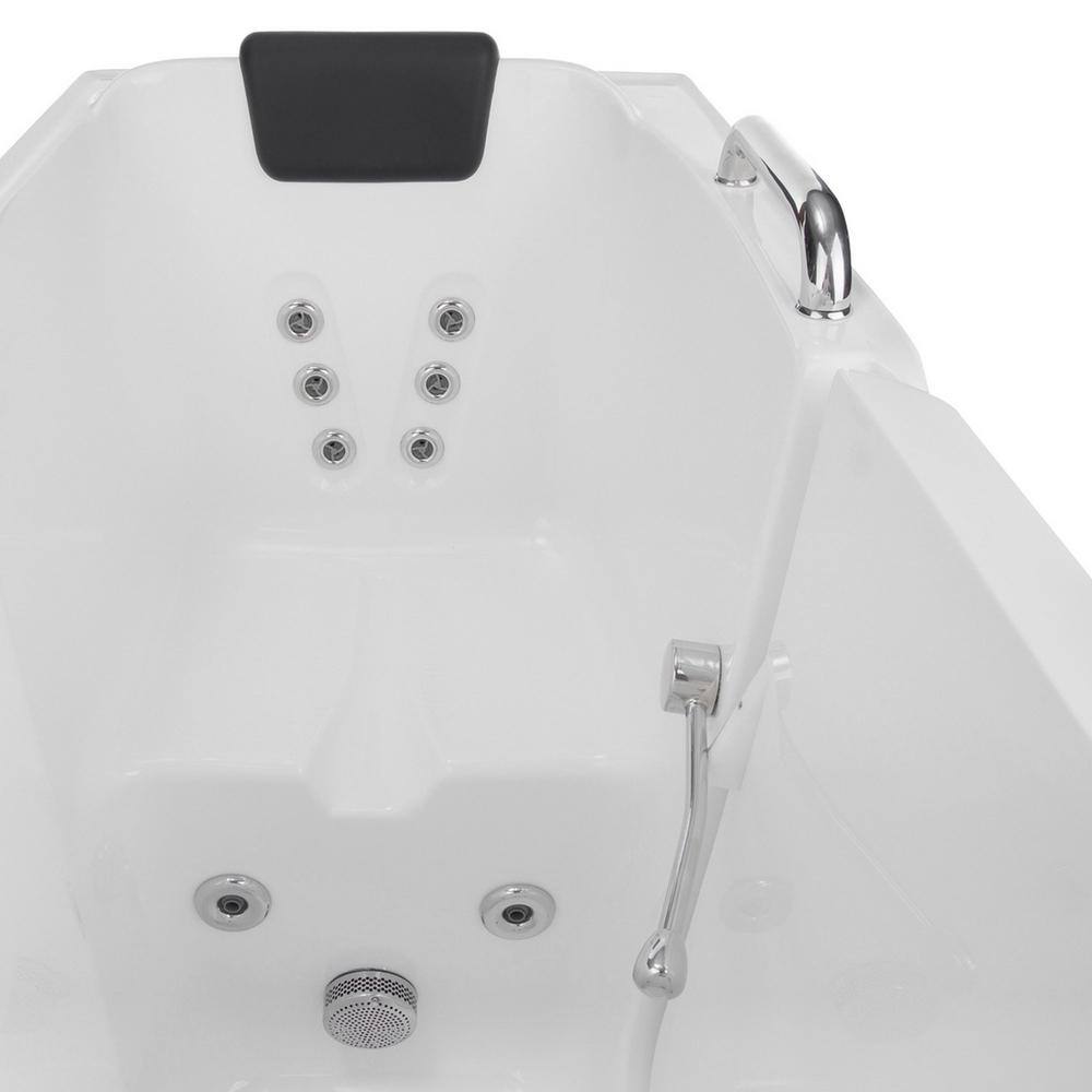 Empava 53 in. Left Drain Quick Fill Alcove Rectangular Walk-in Whirlpool Bathtub with Left Side Door in White EMP-WIT02