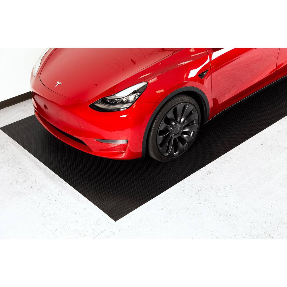 G-Floor Small Coin 8.5 ft. x 22 ft. Midnight Black Commercial Grade Vinyl Garage Flooring Cover and Protector GF60SC8622MB