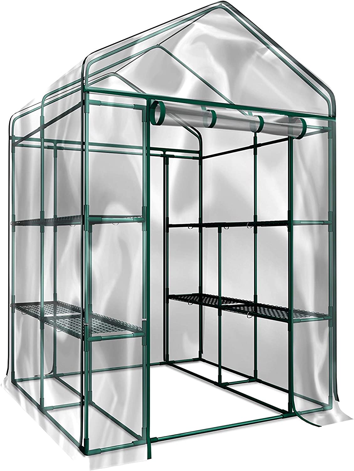 Home-Complete HC-4202 Walk-In Greenhouse Indoor-Outdoor with 8 sturdy stands