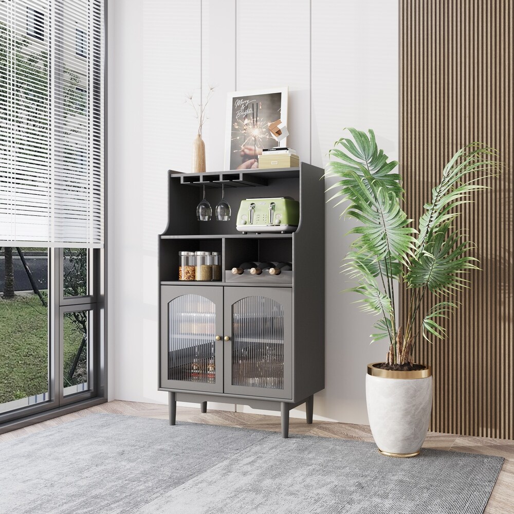 Living Room wine cabinet with removable rack and wine glass rack