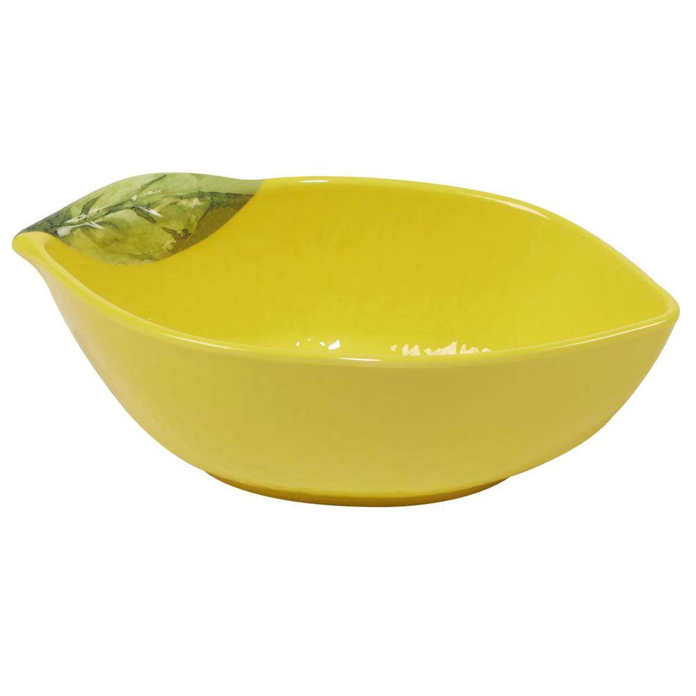 Certified International 3-D Lemon 5-Piece Multicolored Melamine 11.75 in. 72 oz. and 7.25 in. 18 oz. Serving Bowl Set 32766