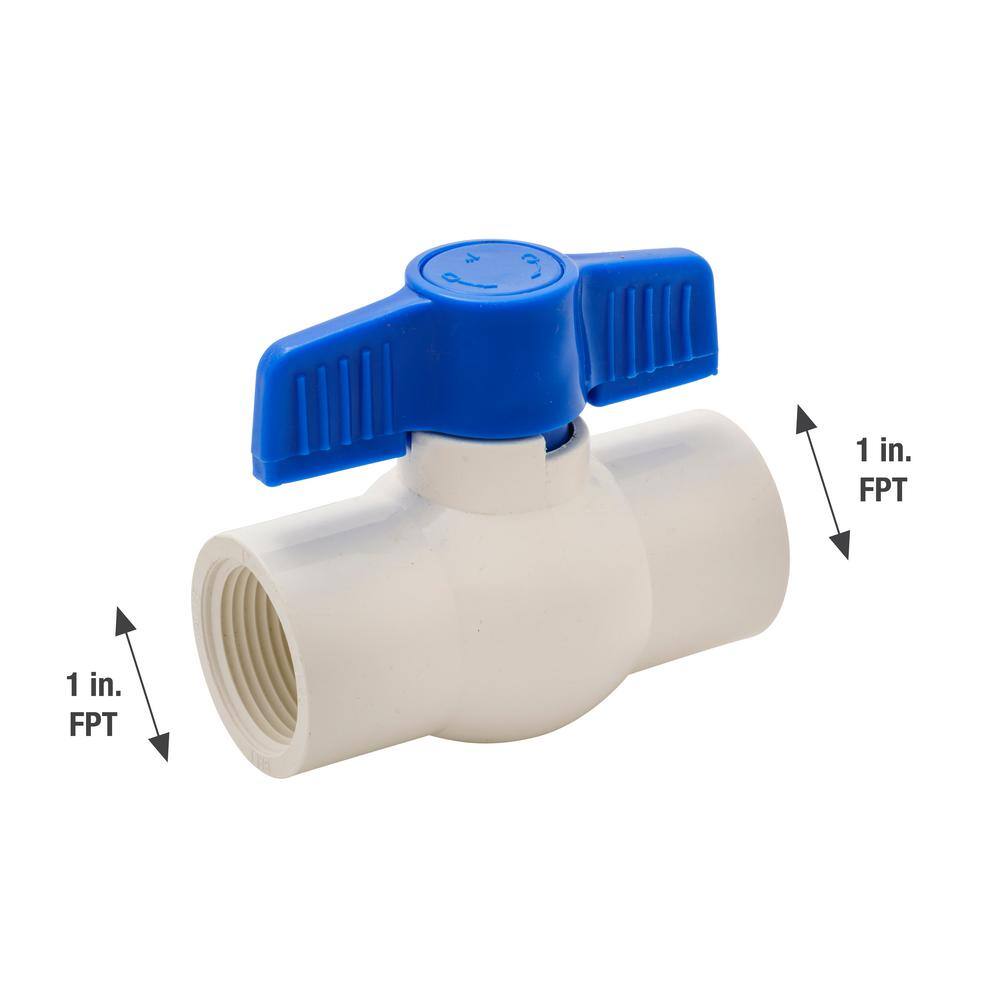 Everbilt 1 in. PVC FIP x FIP Sch. 40 Ball Valve 107-135EB