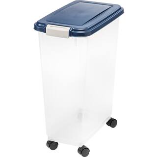 IRIS 47 Qt. Airtight Pet Food Storage Bin in Navy 301073