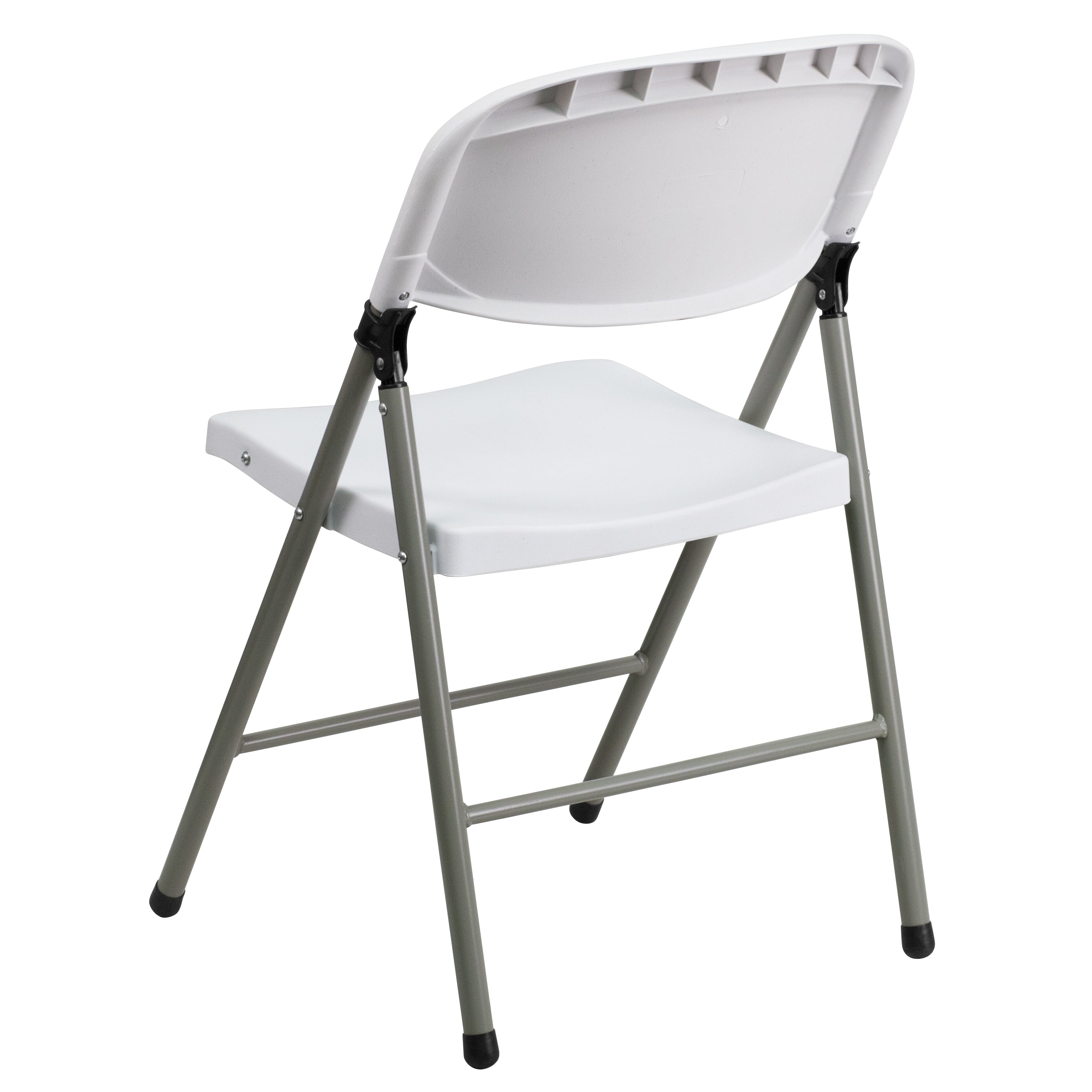 Flash Furniture 6 Pack HERCULES Series 330 lb. Capacity White Plastic Folding Chair with Gray Frame