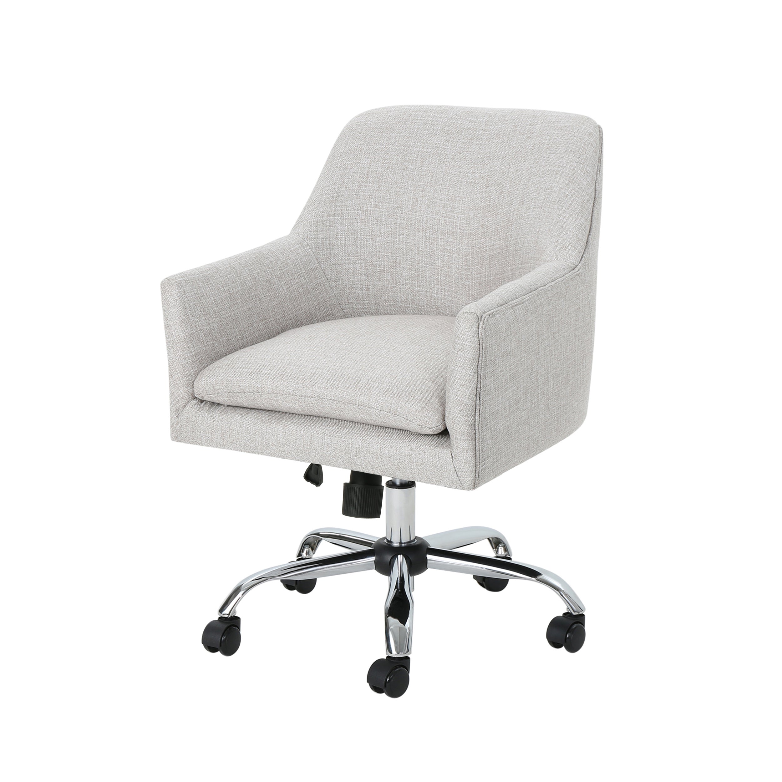 Morgan Mid Century Modern Fabric Home Office Chair with Chrome Base