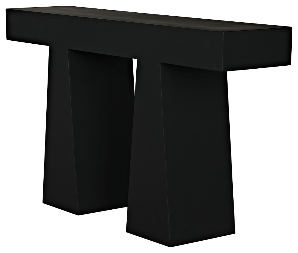 Noir Furniture Wendell Console Table With Matte Black Finish GCON403MTB   Industrial   Console Tables   by Noir  Houzz