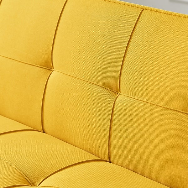 yellow armrest sofa bed