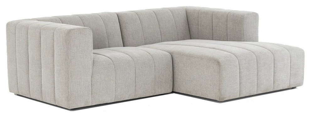 Langham Channel Tufted 2 Piece Modular Sectional Raf   Contemporary   Sectional Sofas   by Zin Home  Houzz