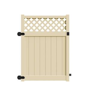 Barrette Outdoor Living Valley 5 ft. W x 6 ft. H Sand Vinyl Un-Assembled Fence Gate 73024939