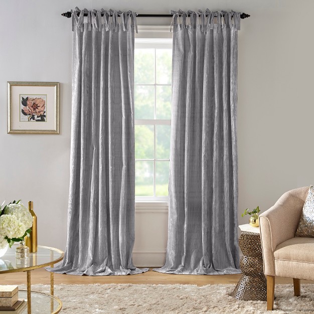 Korena Rustic Vogue Tie top Crushed Velvet Single Window Curtain Panel Elrene Home Fashions