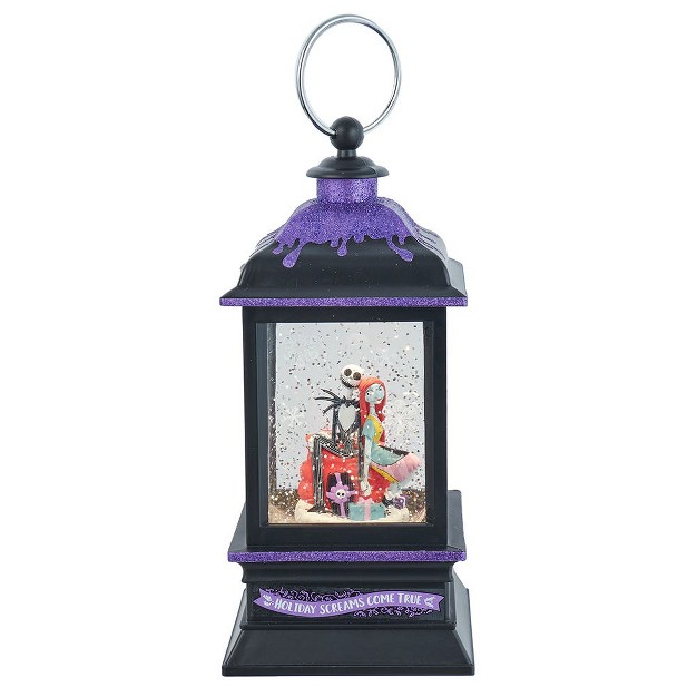 Kurt Adler 9 inch Battery operated Disney Nightmare Before Christmas Jack And Sally Spinning Musical Light up Lantern