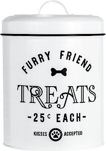 Amici Pet Dog Kiss Metal Dog Treat Canister