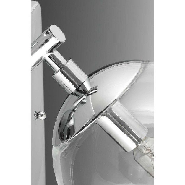 Progress Lighting Mod 3 light Wall Light In Polished Chrome With Clear Glass Shades