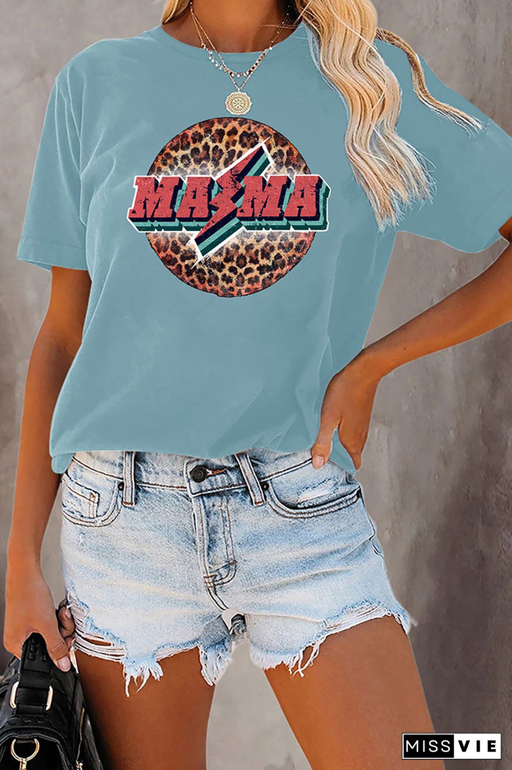 Retro Mama Leopard Graphic Tee