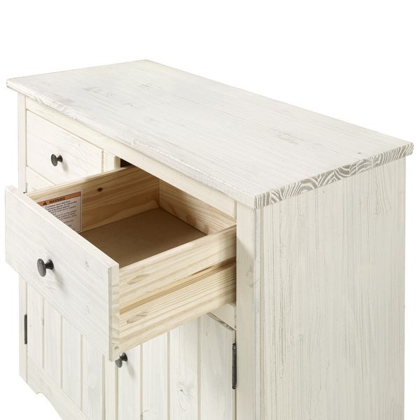 Wood Buffet Sideboard White Distressed | Furniture Dash - N/A