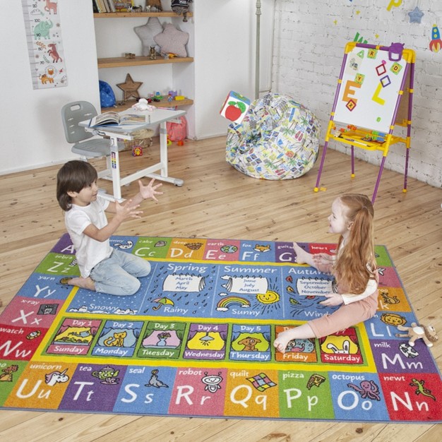 Kc Cubs Boy amp Girl Kids Abc Alphabet Seasons Months amp Days Educational Learning amp Fun Game Play Nursery Bedroom Classroom Rug Carpet