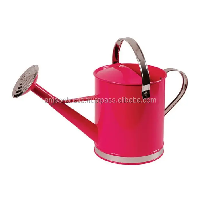 Garden Decoration Metal Iron Yellow Finished Watering Can Embossed Flower Garden Used Metal Watering Can