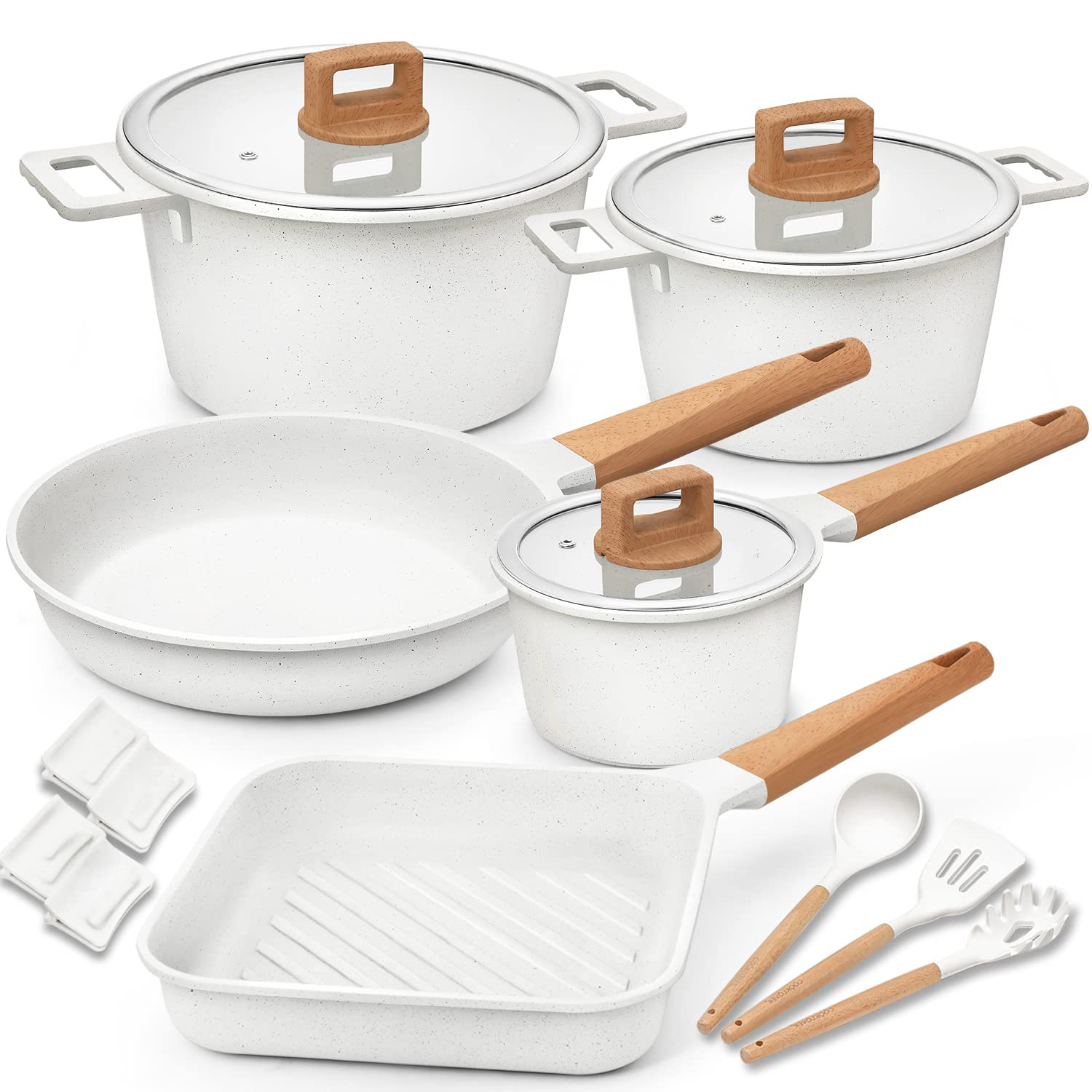 Nonstick Pots and Pans Set with Cooking Utensil 15 Piece