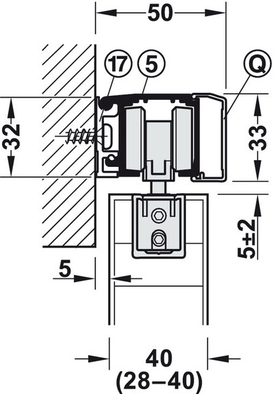 Hafele 940.44.004 Sliding Door Hardware  Slido D L...