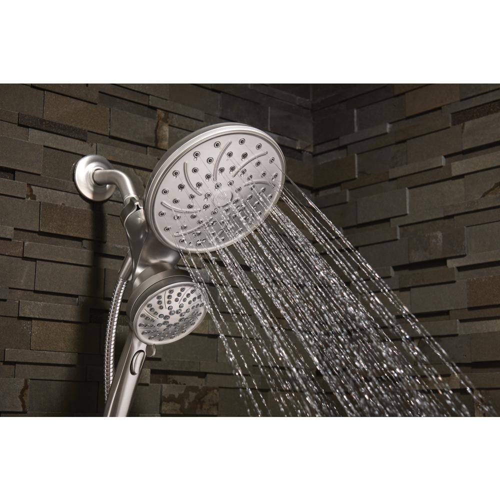 MOEN Attract with Magnetix 6-spray 6.75 in. Dual Shower Head and Adjustable Handheld in Spot Resist Brushed Nickel 26008SRN