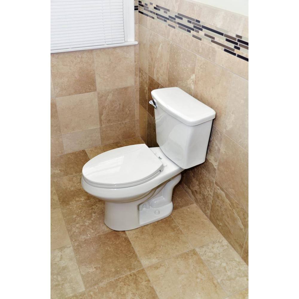 Penguin Toilets 2-pc. 1.28 GPF Single Flush Elongated Toilet with Patented Overflow Protection Technology in White with Seat 524