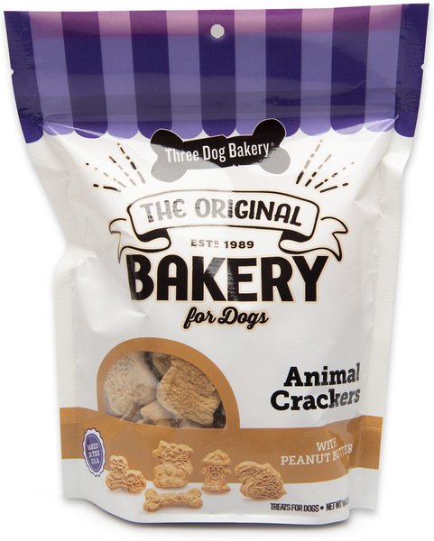 Three Dog Bakery Animal Crackers with Peanut Butter Dog Treats