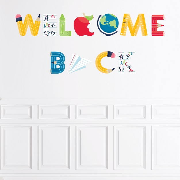 Big Dot Of Happiness Back To School Peel And Stick First Day Of School Classroom Decorations Large Banner Wall Decals Welcome Back