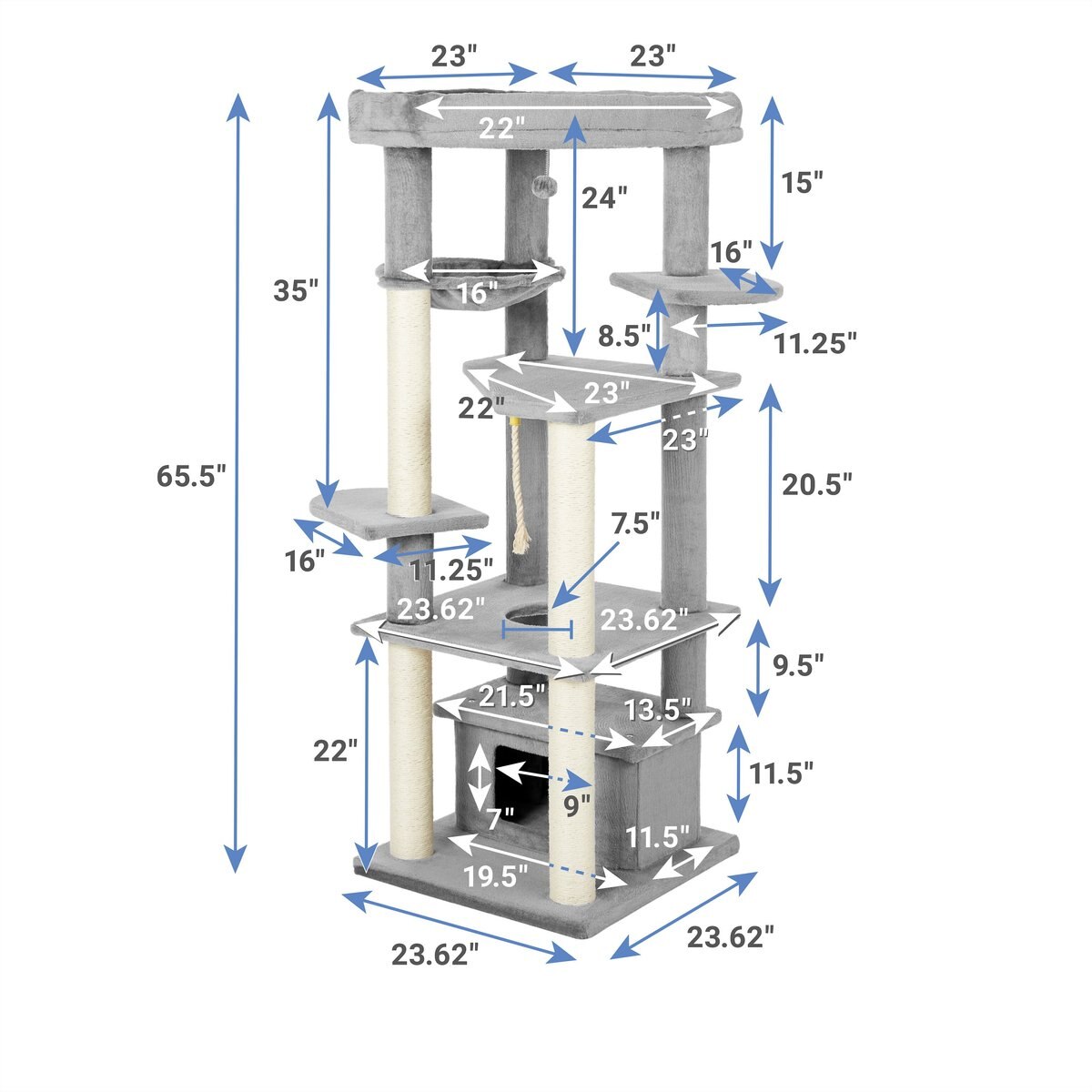 Frisco 65-in XXL Heavy Duty Cat Tree