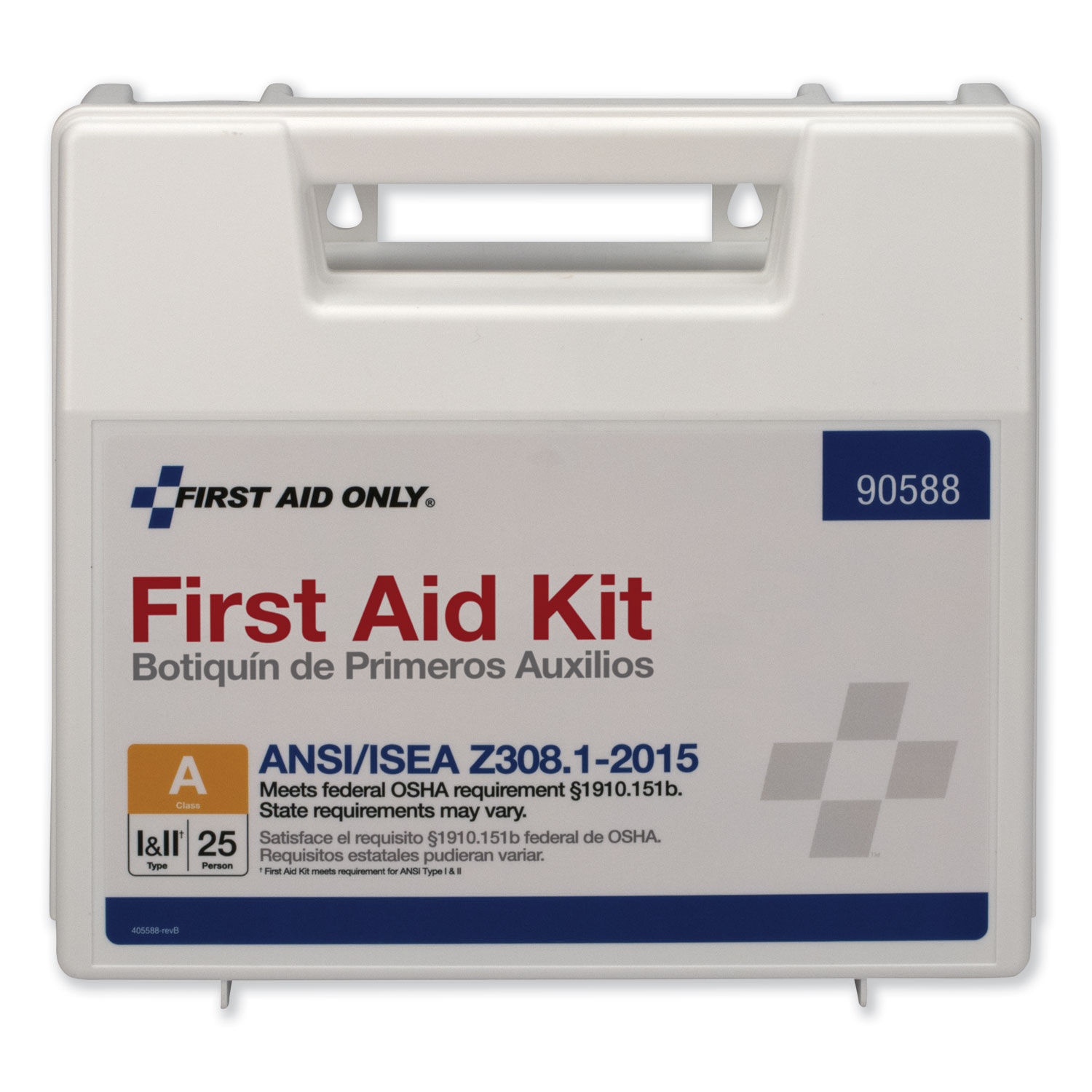 ANSI 2015 Compliant Class A Type I and II First Aid Kit for 25 People by First Aid Onlyandtrade; FAO90588