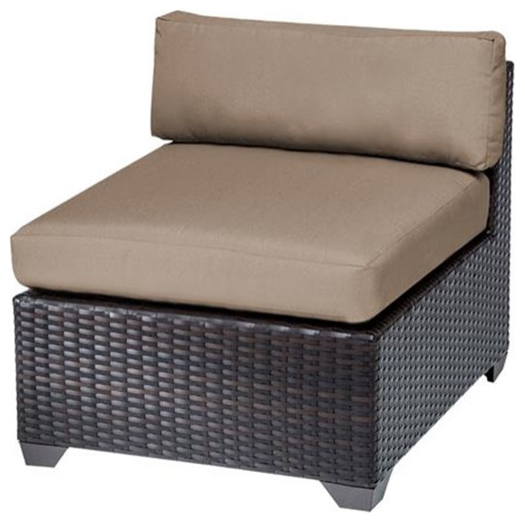 Belle 7 Piece Outdoor Wicker Patio Furniture Set 07b in Black   Outdoor Lounge Sets   by Homesquare  Houzz