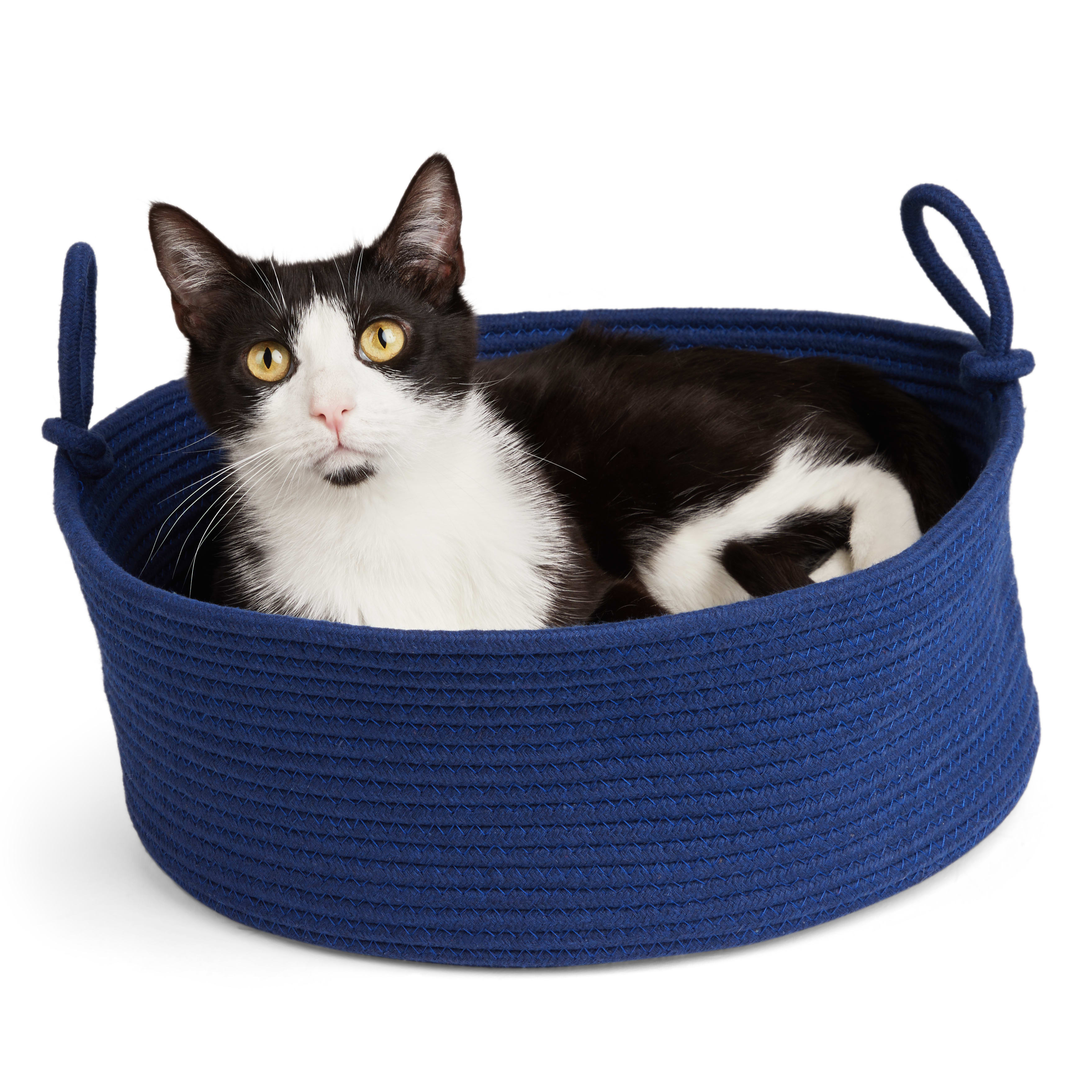 EveryYay Navy Basket Cat Bed， 16