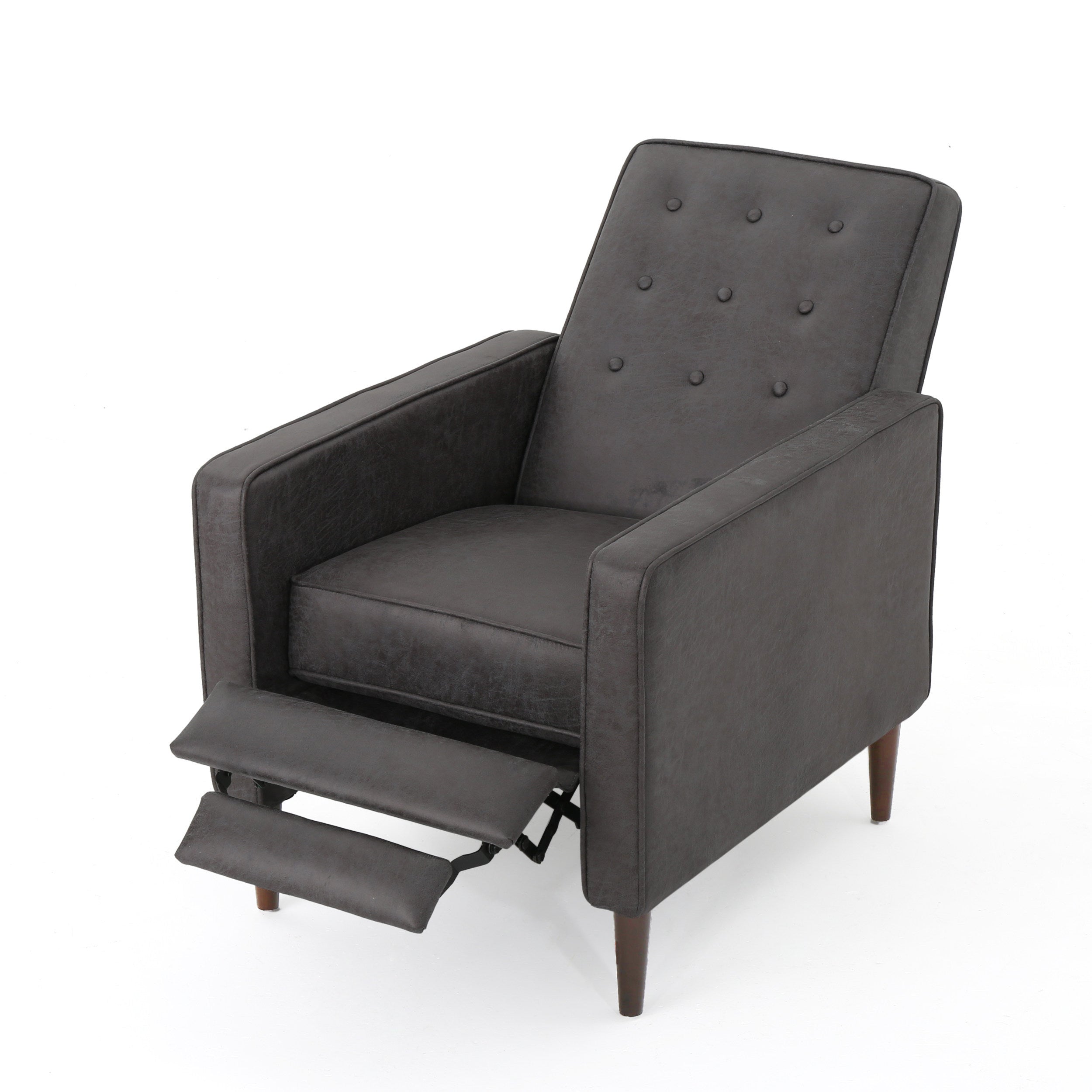 Mason Mid-Century Modern Tufted Back Microfiber Recliner