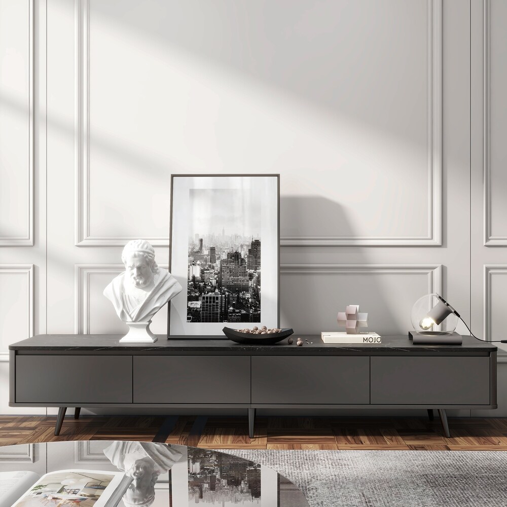 Modern TV Stand with 4 Storage Drawers for TVs Up to 70\