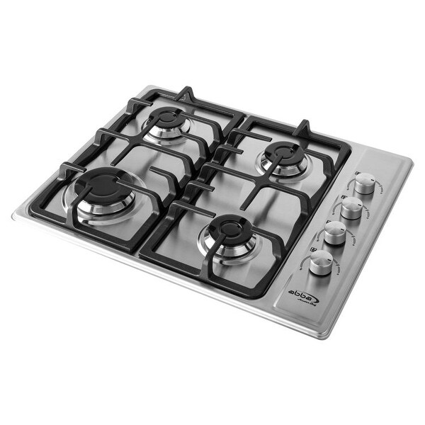 24 In Stainless Steel Gas Cooktop - Cast Iron Grates by ABBA APPLIANCES