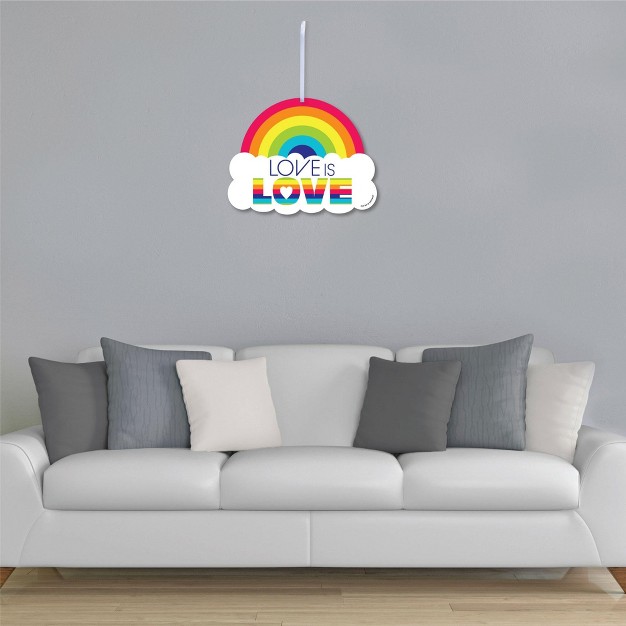 Big Dot Of Happiness Love Is Love Pride Hanging Porch Rainbow Party Outdoor Decorations Front Door Decor 1 Piece Sign