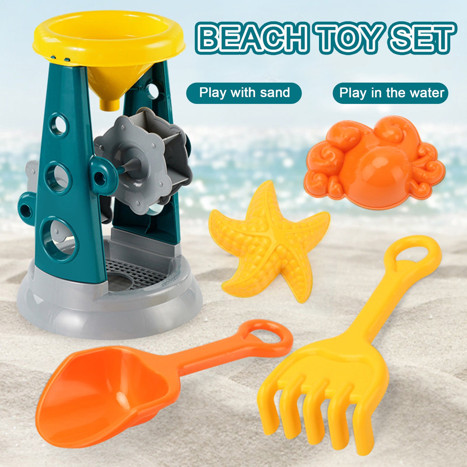 Fridja Beach Toy Set Beach Sand Toy Playset For Children Sandbox Toys For Boys Girls