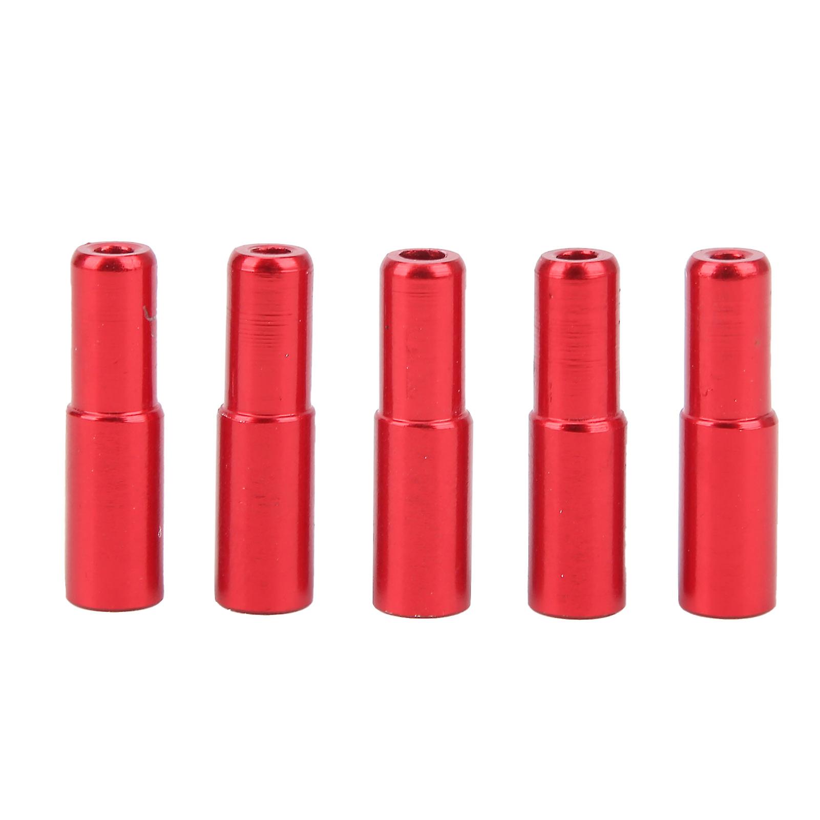 Duuti 5pcs 5mm Bicycle Brake Cable Inner End Caps Crimps Aluminum Alloy Shifter Ferrules For Road Mountain Bikesred