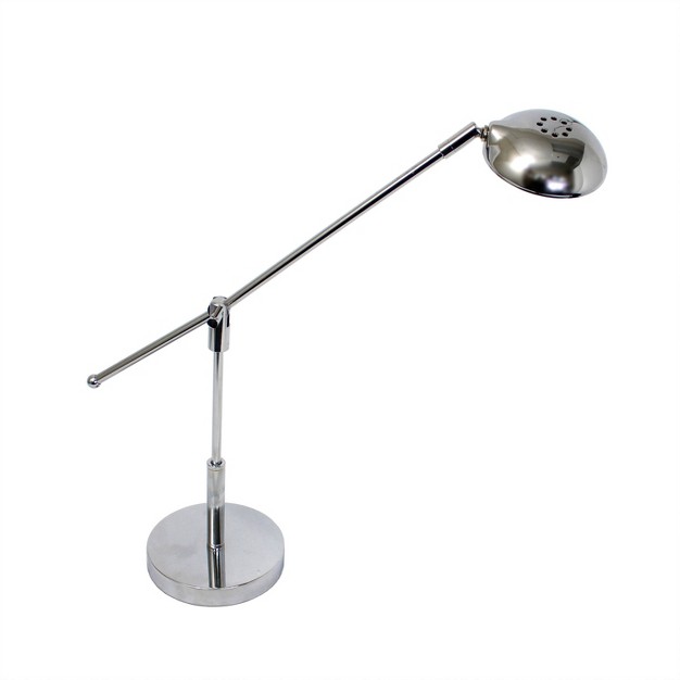 3w Balance Arm Chrome Desk Lamp With Swivel Head Silver includes Led Light Bulb Simple Designs