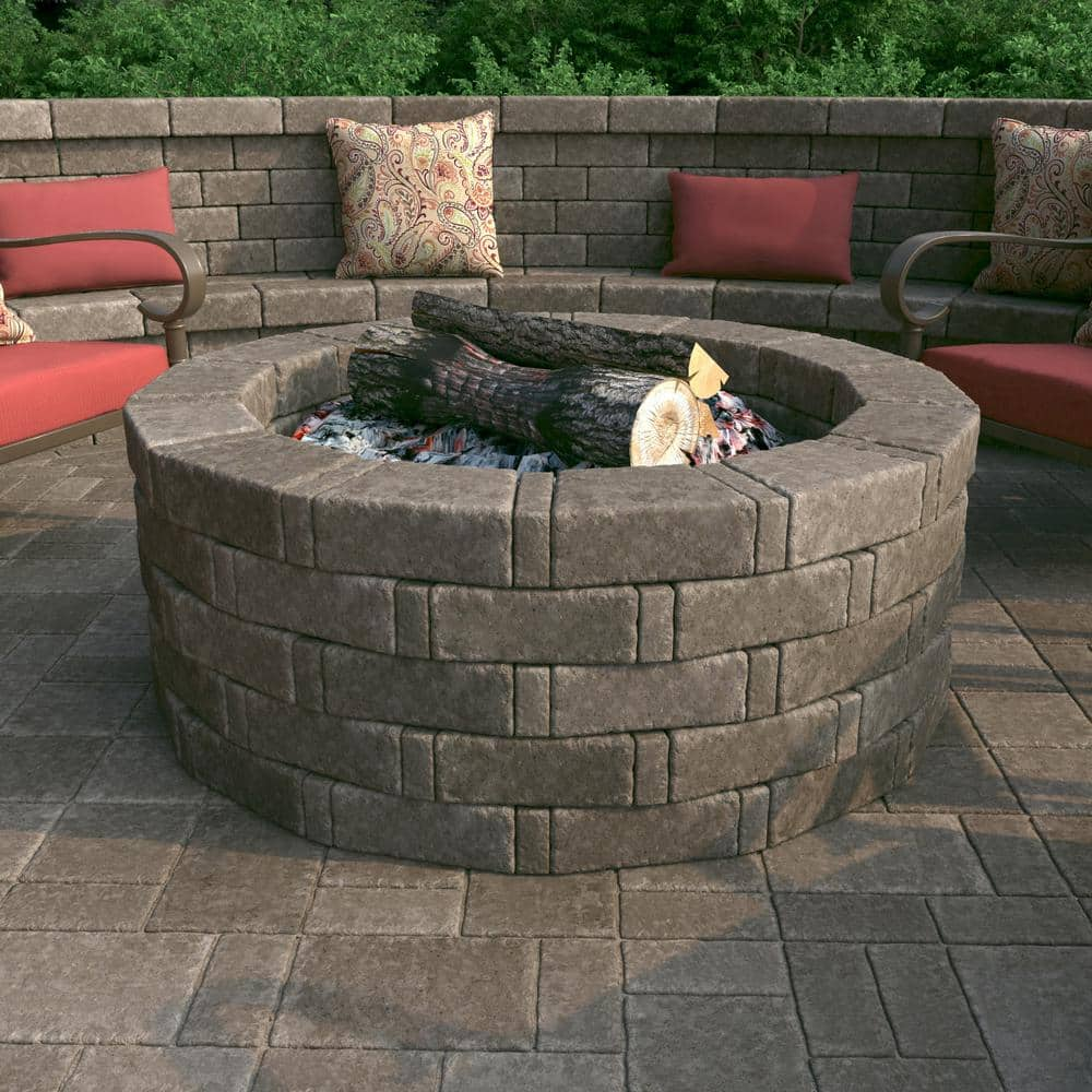 Pavestone RumbleStone Medium 3.5 in. x 7 in. x 7 in. Greystone Concrete Garden Wall Block 91734