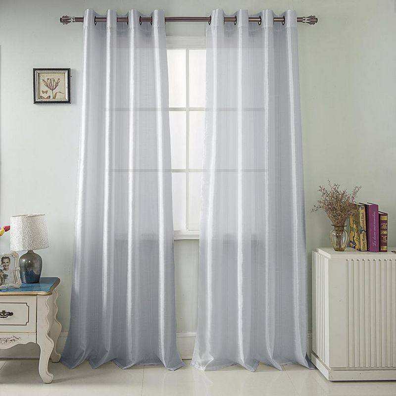 Nancy Faux Luxurious Silk Stylish And Light Filtering Grommet Curtain Panel