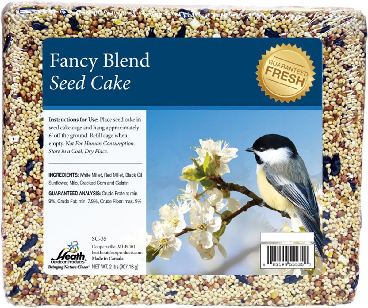 Heath Fancy Blend Seed Cake Wild Bird Food， 2-lb， case of 8