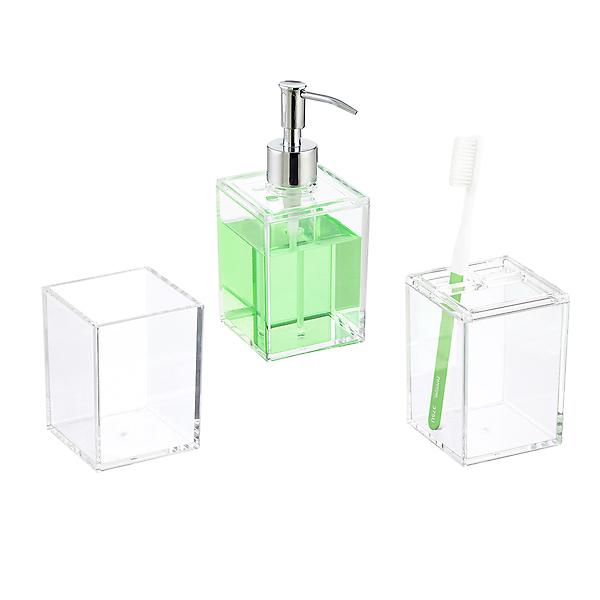 Clear Acrylic Countertop Bathroom Set