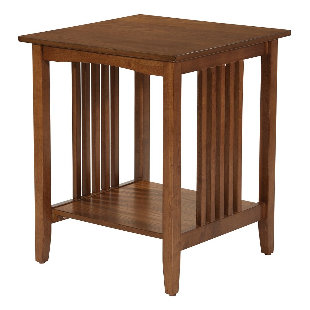 Porch   Den Clifton Mission Medium Oak Wood Finish Side Table